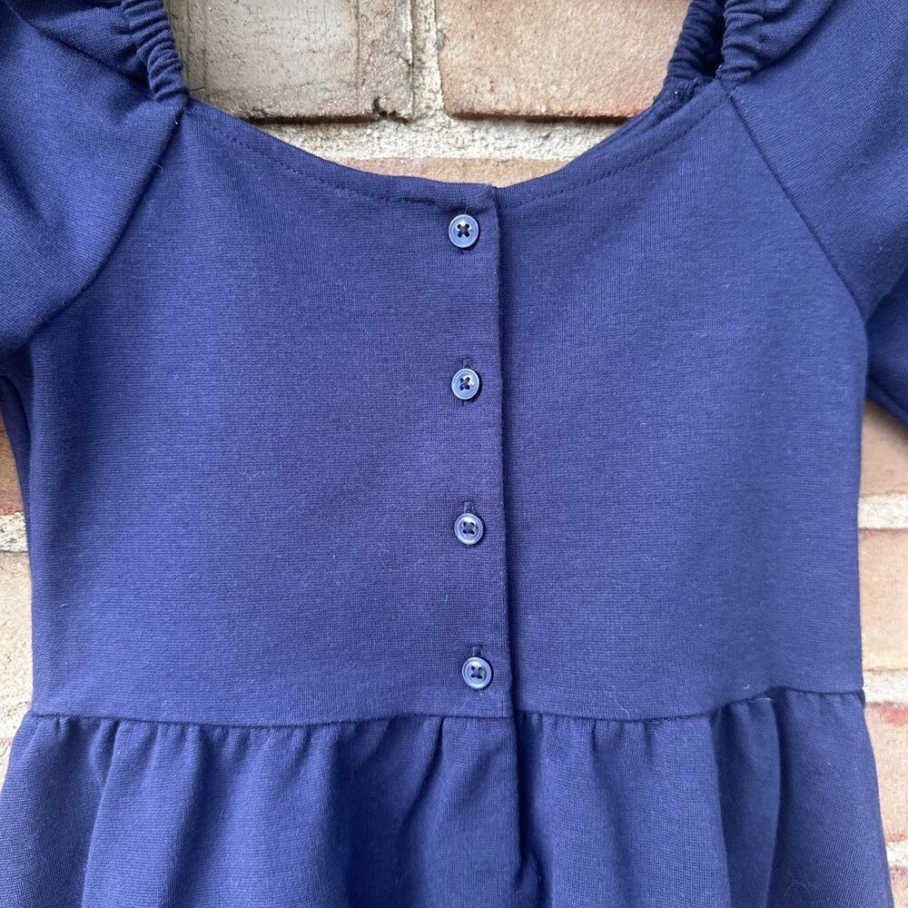 Janie and Jack Girls Navy Sailor Dress Puff Sleeve Knit Size 6 Nautical - Picture 4 of 10